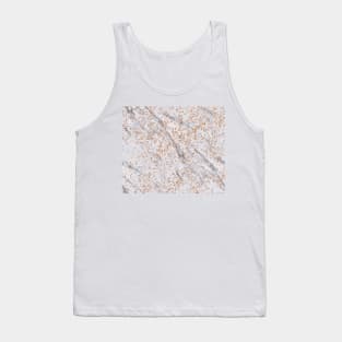 Rose gold diamond confetti on marble Tank Top